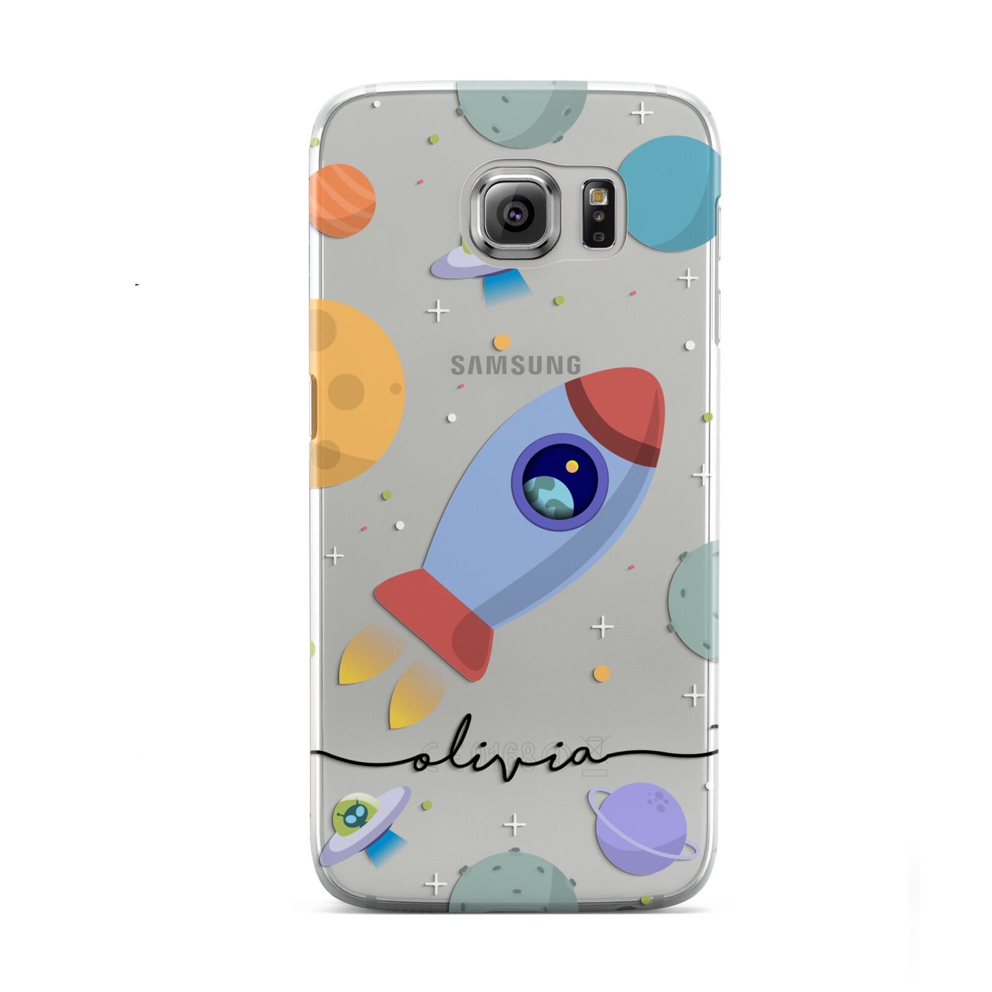 Cartoon Space Artwork with Name Samsung Galaxy S6 Case