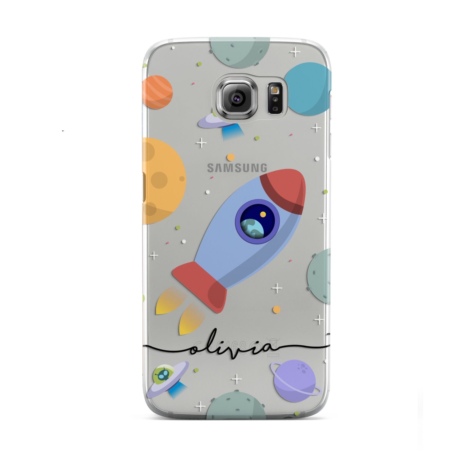 Cartoon Space Artwork with Name Samsung Galaxy S6 Case