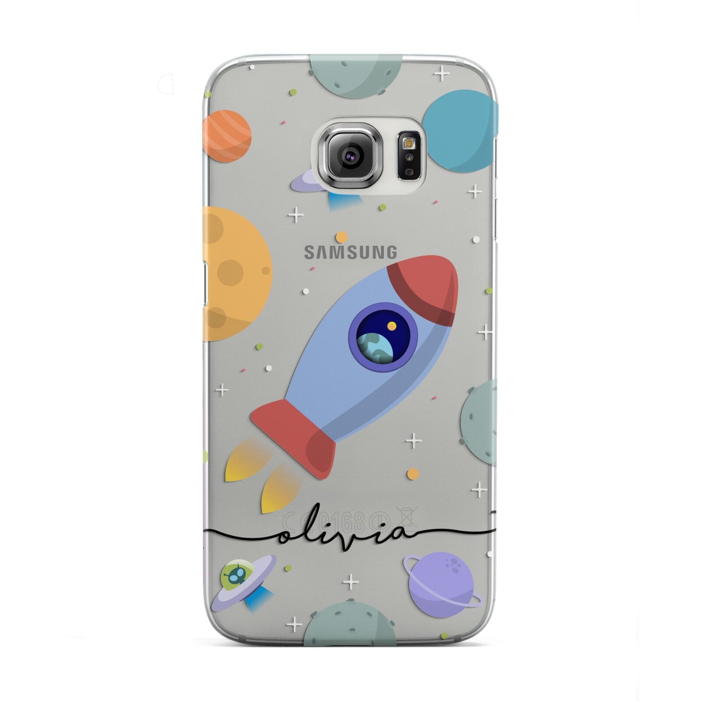 Cartoon Space Artwork with Name Samsung Galaxy S6 Edge Case