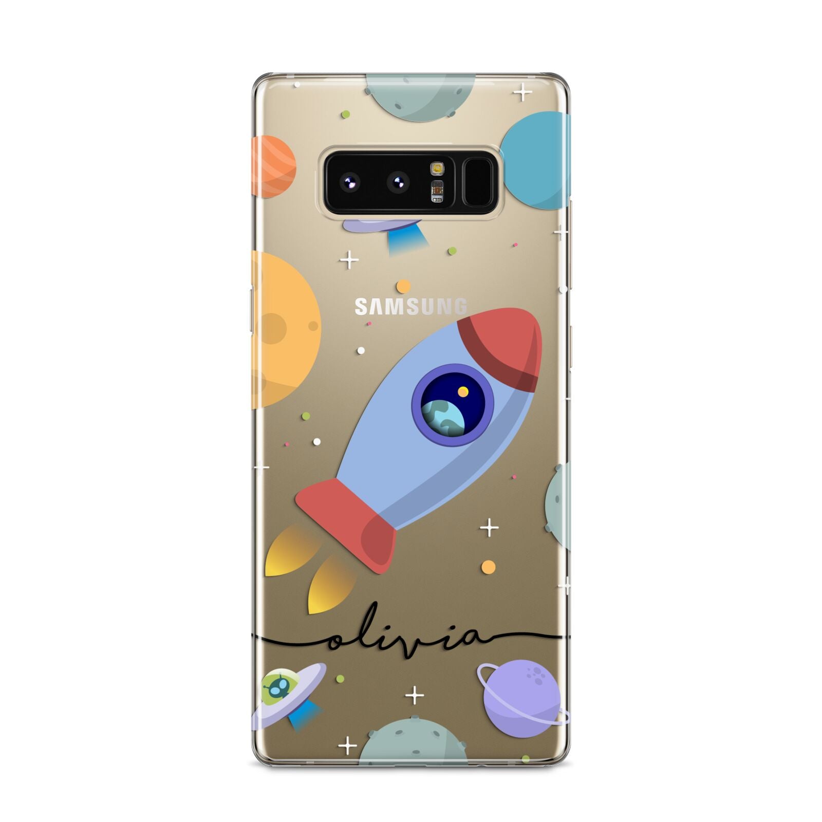 Cartoon Space Artwork with Name Samsung Galaxy S8 Case