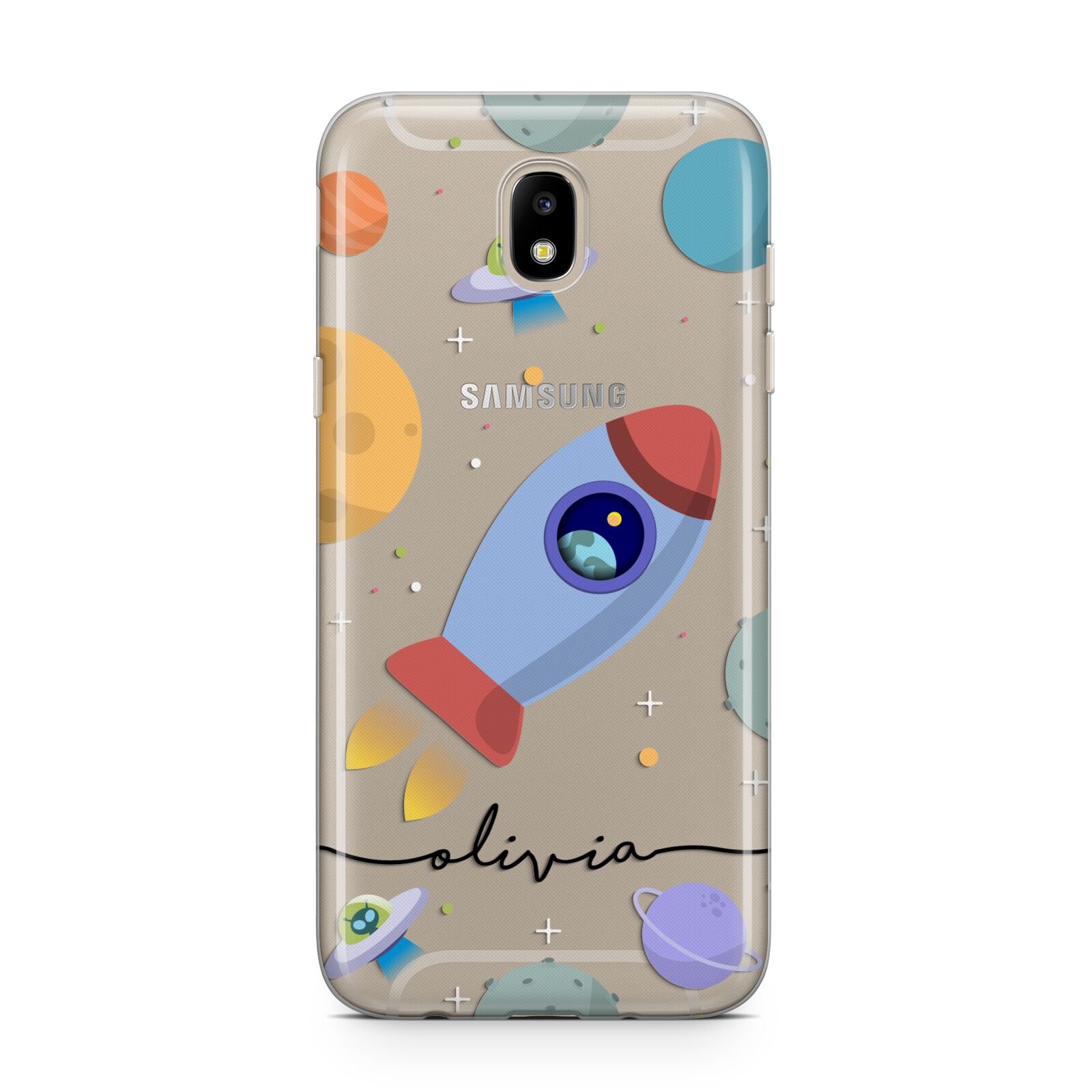 Cartoon Space Artwork with Name Samsung J5 2017 Case