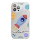 Cartoon Space Artwork with Name iPhone 13 Pro Max TPU Impact Case with White Edges