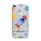 Cartoon Space Artwork with Name iPhone 7 Bumper Case on Silver iPhone