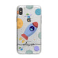 Cartoon Space Artwork with Name iPhone X Bumper Case on Silver iPhone Alternative Image 1