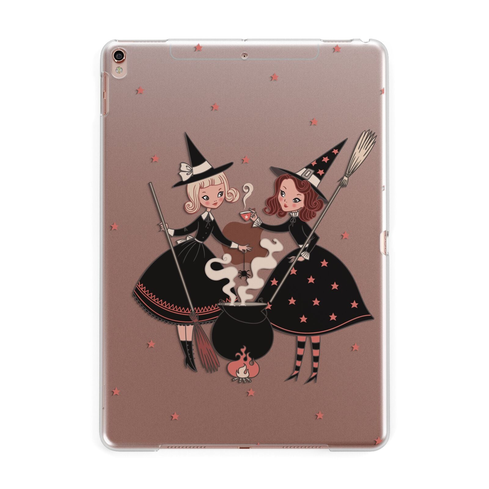 Cartoon Witch Girls Apple iPad Rose Gold Case