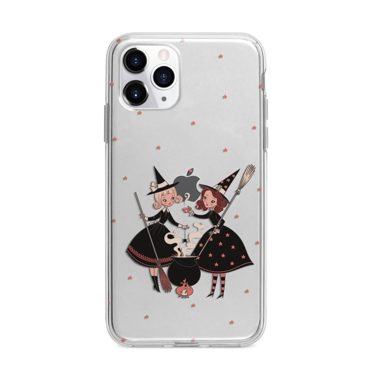 Cartoon Witch Girls Apple iPhone 11 Pro Max in Silver with Bumper Case