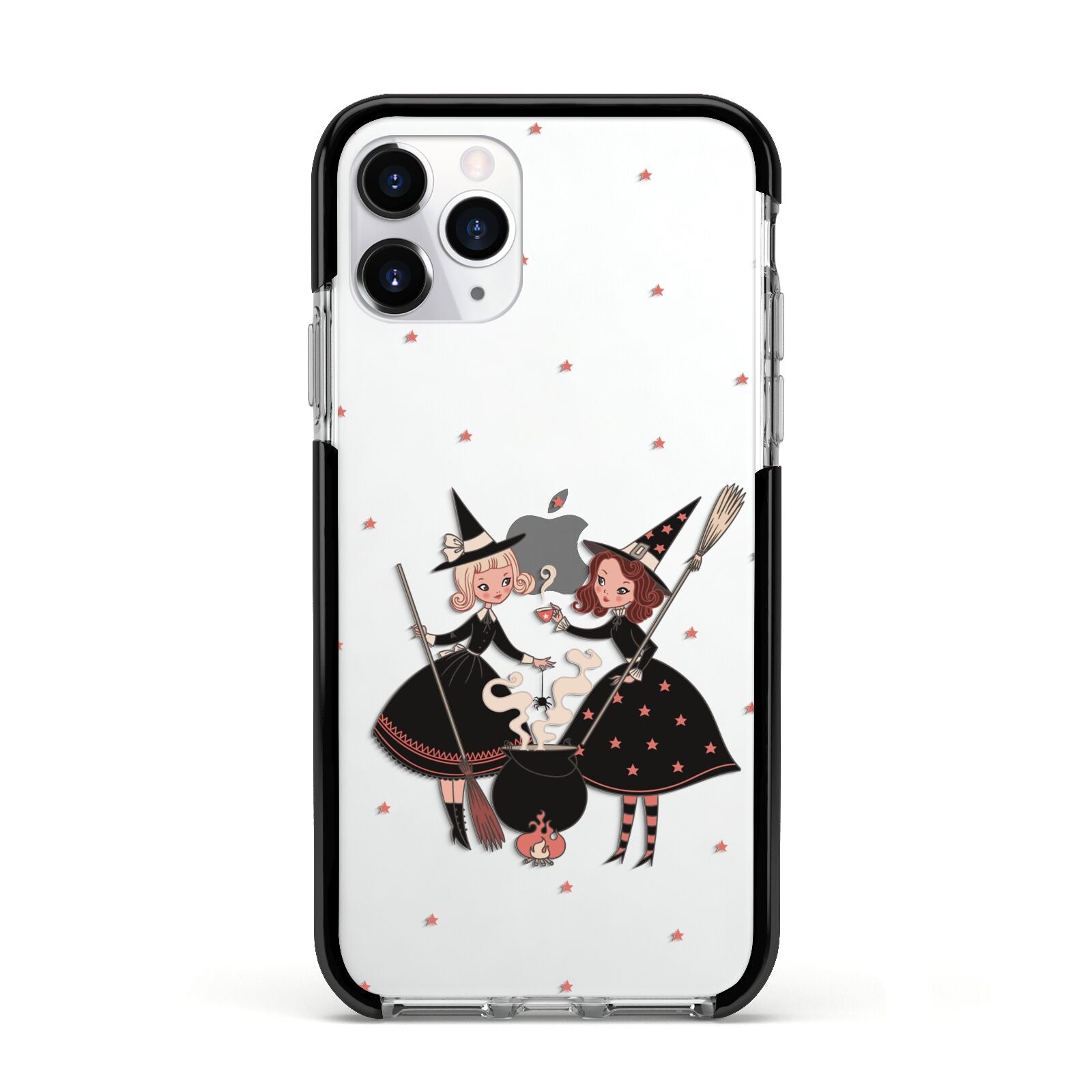 Cartoon Witch Girls Apple iPhone 11 Pro in Silver with Black Impact Case