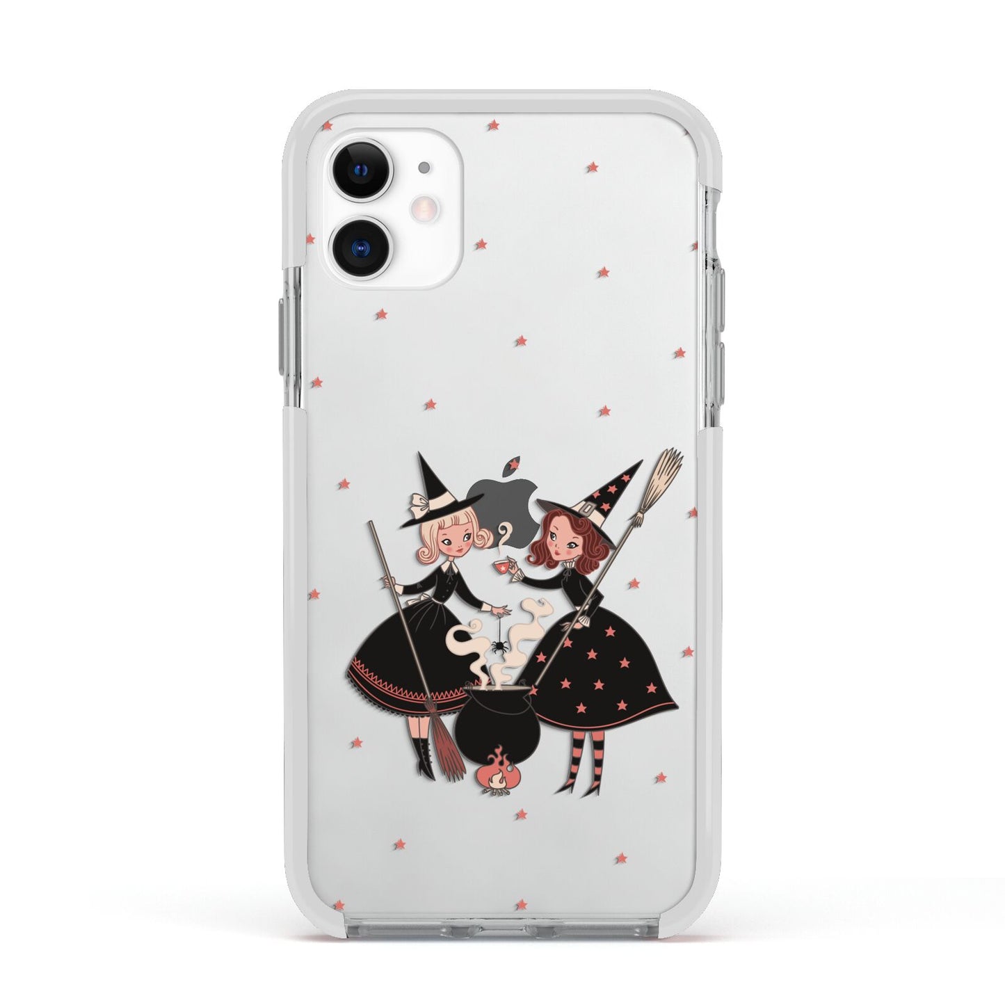 Cartoon Witch Girls Apple iPhone 11 in White with White Impact Case