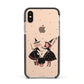 Cartoon Witch Girls Apple iPhone Xs Impact Case Black Edge on Gold Phone
