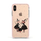 Cartoon Witch Girls Apple iPhone Xs Impact Case Pink Edge on Gold Phone