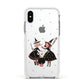 Cartoon Witch Girls Apple iPhone Xs Impact Case White Edge on Silver Phone