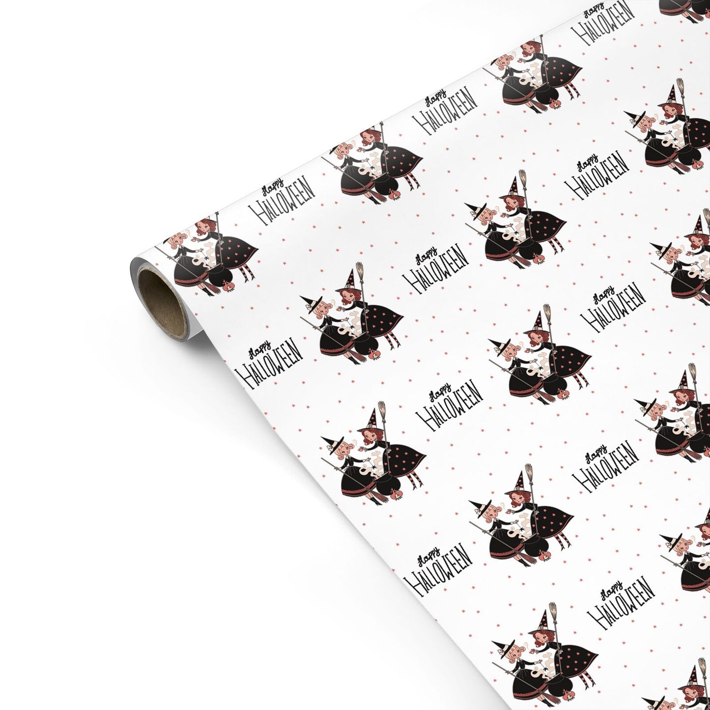 Cartoon Witch Girls Personalised Gift Wrap