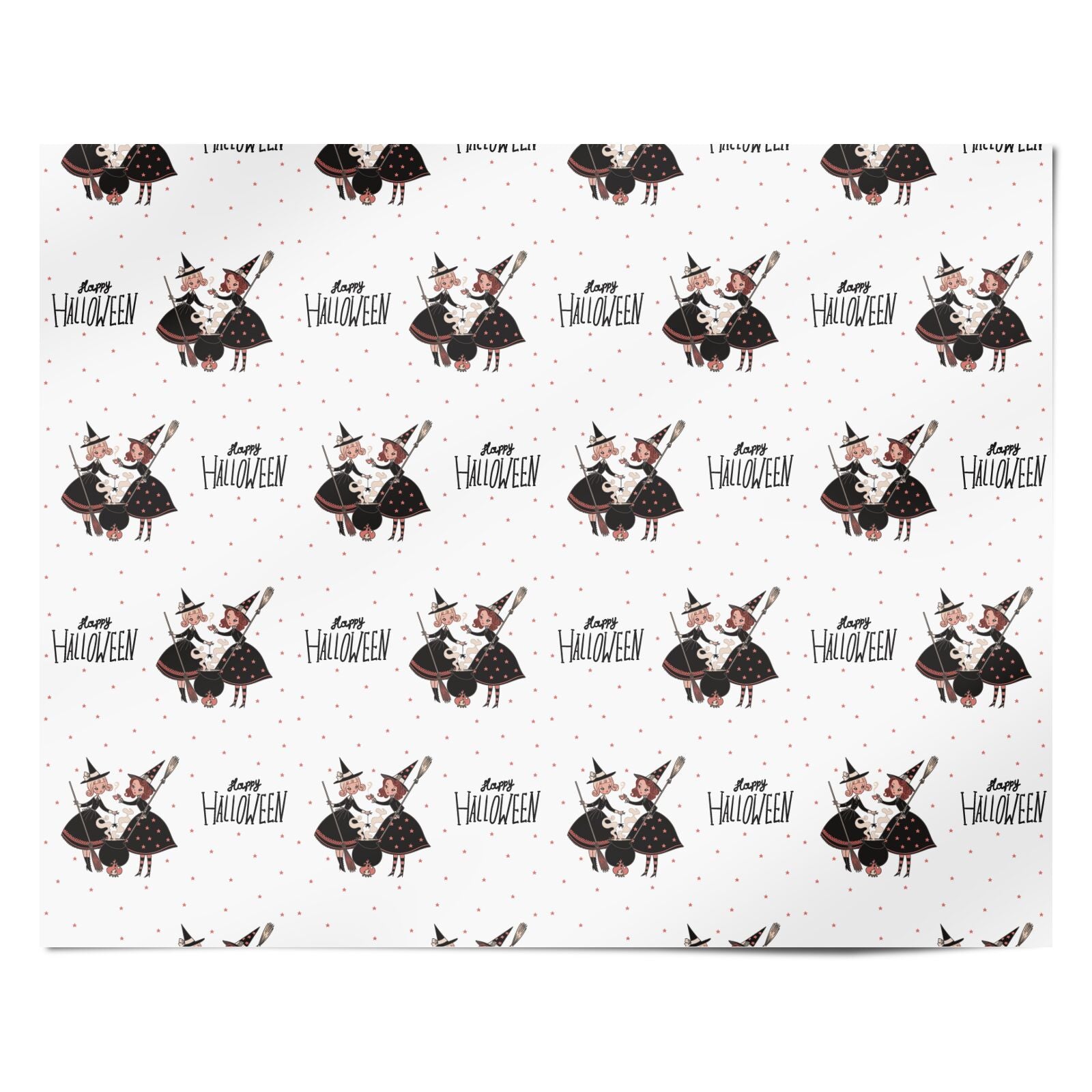 Cartoon Witch Girls Personalised Wrapping Paper Alternative