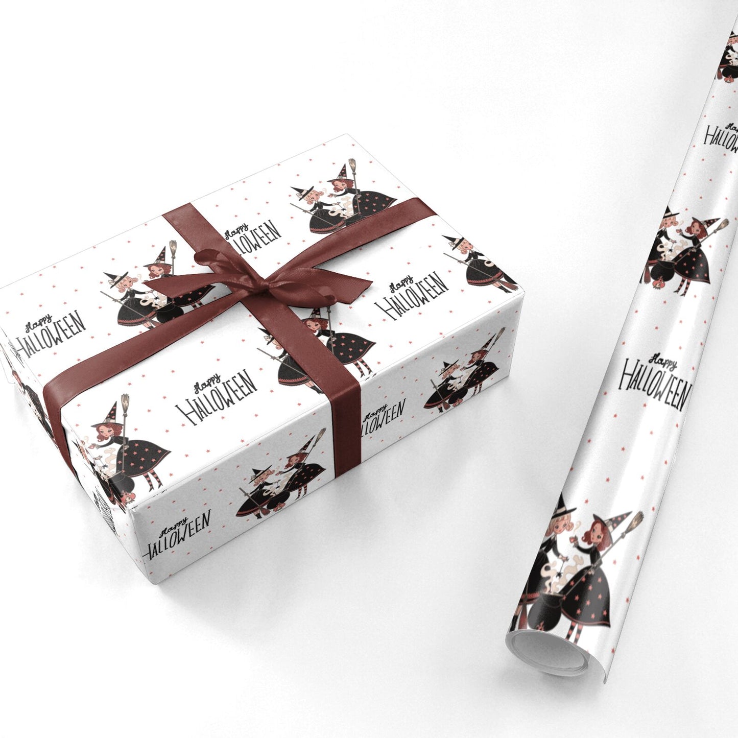 Cartoon Witch Girls Personalised Wrapping Paper