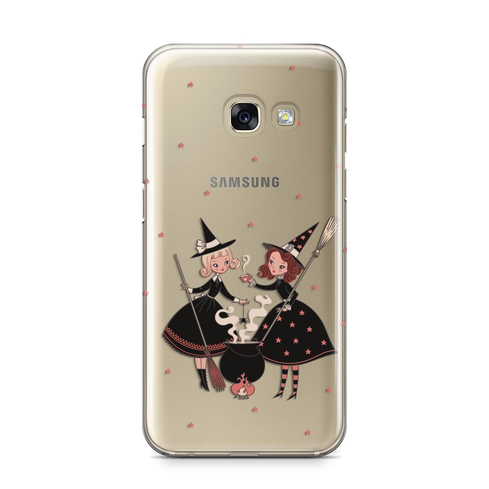 Cartoon Witch Girls Samsung Galaxy A3 2017 Case on gold phone