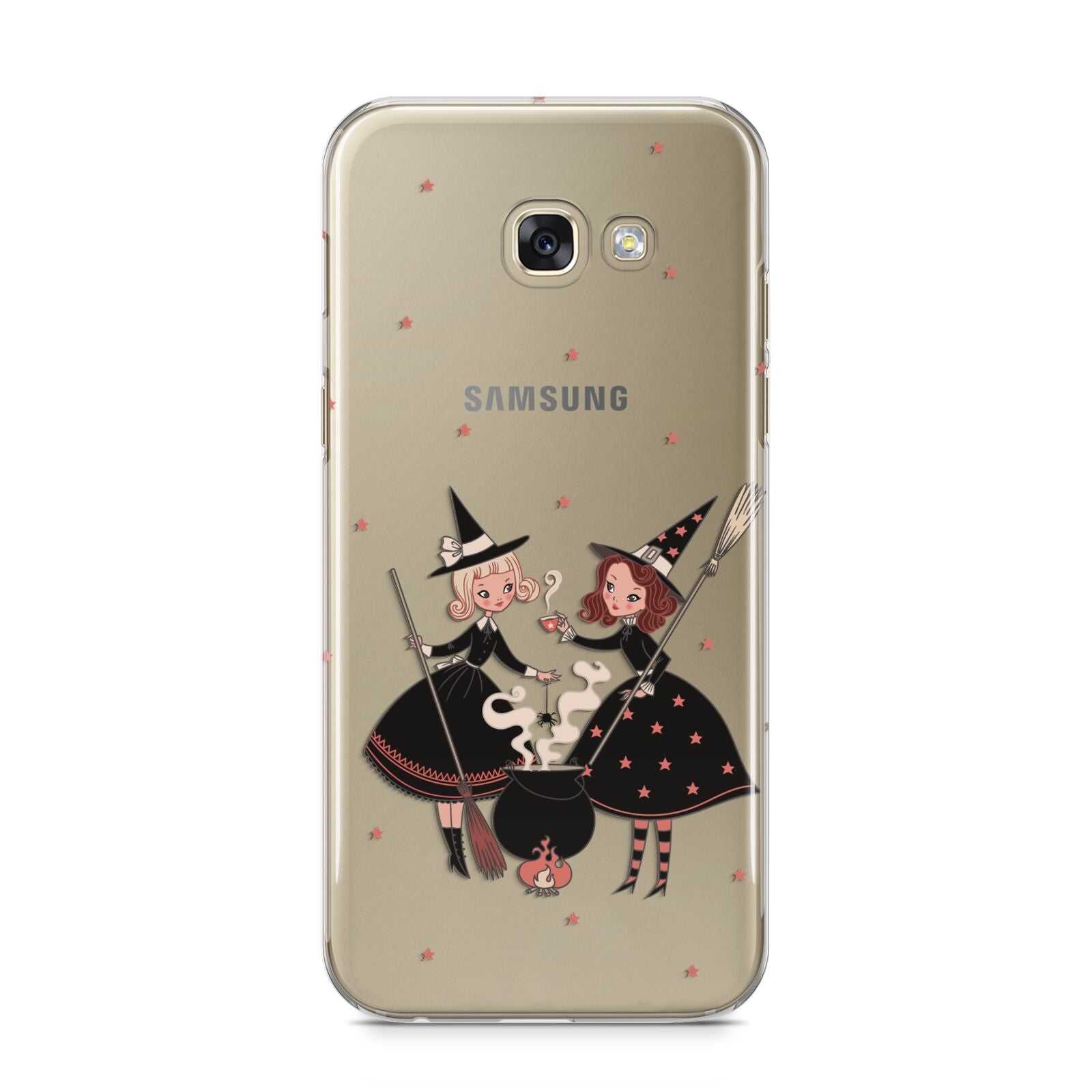 Cartoon Witch Girls Samsung Galaxy A5 2017 Case on gold phone