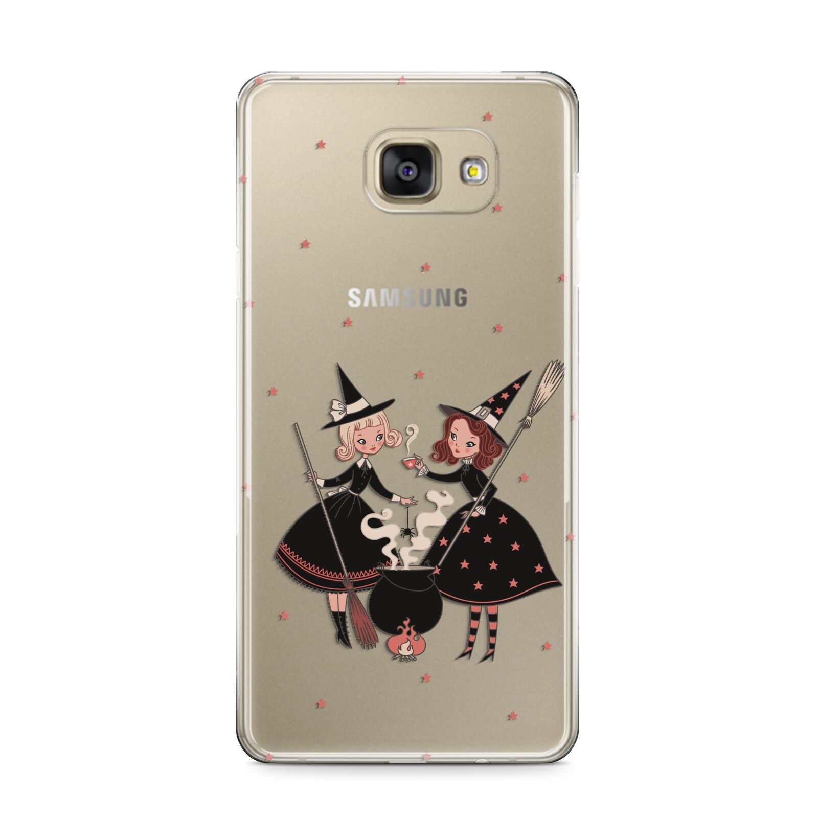Cartoon Witch Girls Samsung Galaxy A9 2016 Case on gold phone
