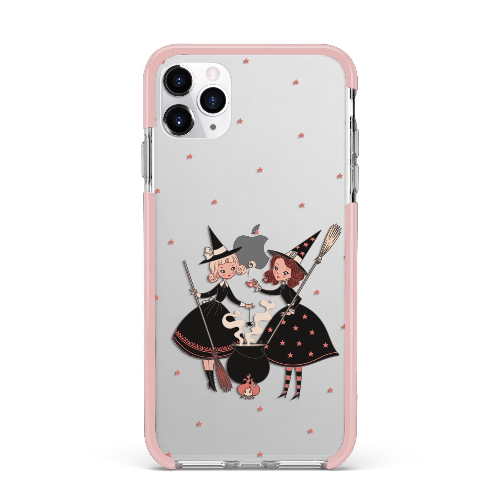 Cartoon Witch Girls iPhone 11 Pro Max Impact Pink Edge Case