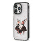 Cartoon Witch Girls iPhone 13 Pro Black Impact Case Side Angle on Silver phone