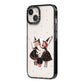 Cartoon Witch Girls iPhone 14 Black Impact Case Side Angle on Silver phone