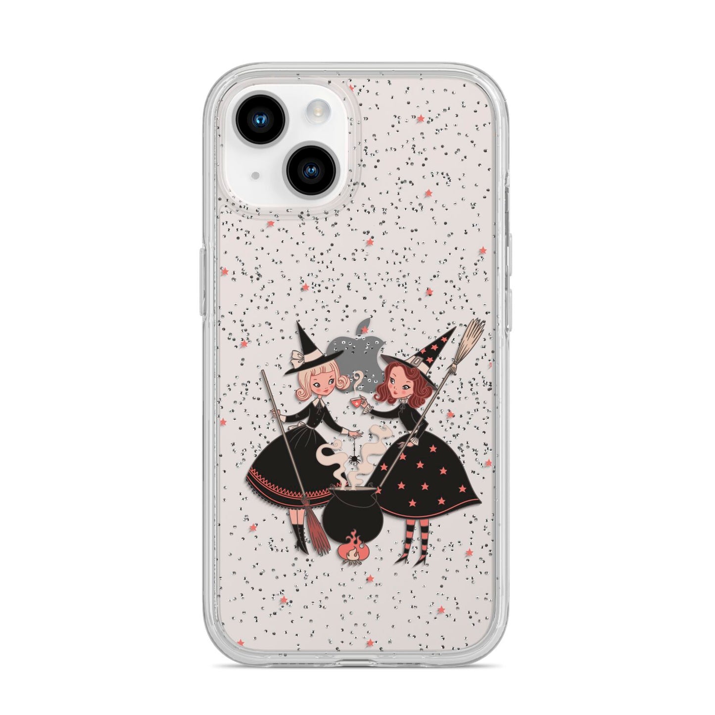Cartoon Witch Girls iPhone 14 Glitter Tough Case Starlight