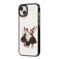 Cartoon Witch Girls iPhone 14 Plus Black Impact Case Side Angle on Silver phone