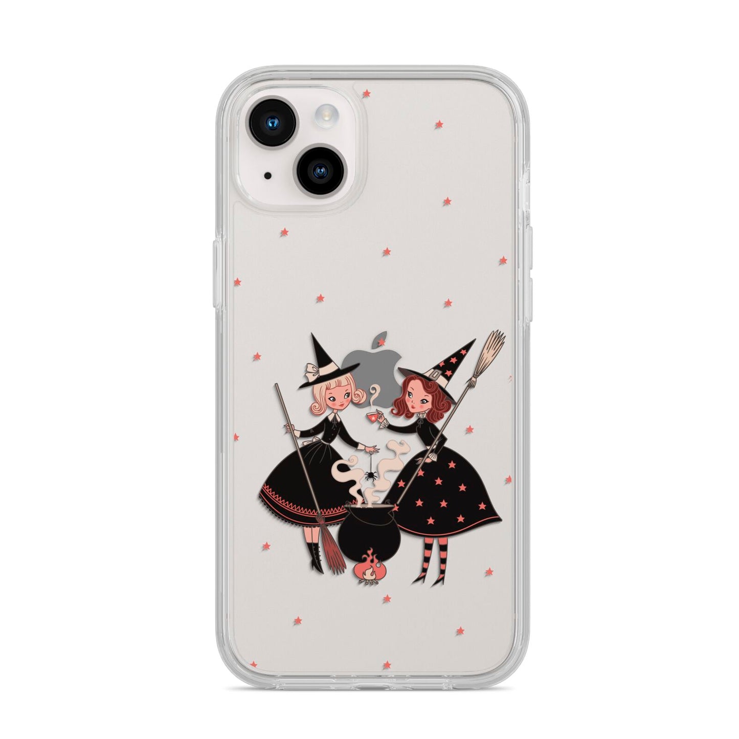 Cartoon Witch Girls iPhone 14 Plus Clear Tough Case Starlight