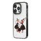 Cartoon Witch Girls iPhone 14 Pro Black Impact Case Side Angle on Silver phone