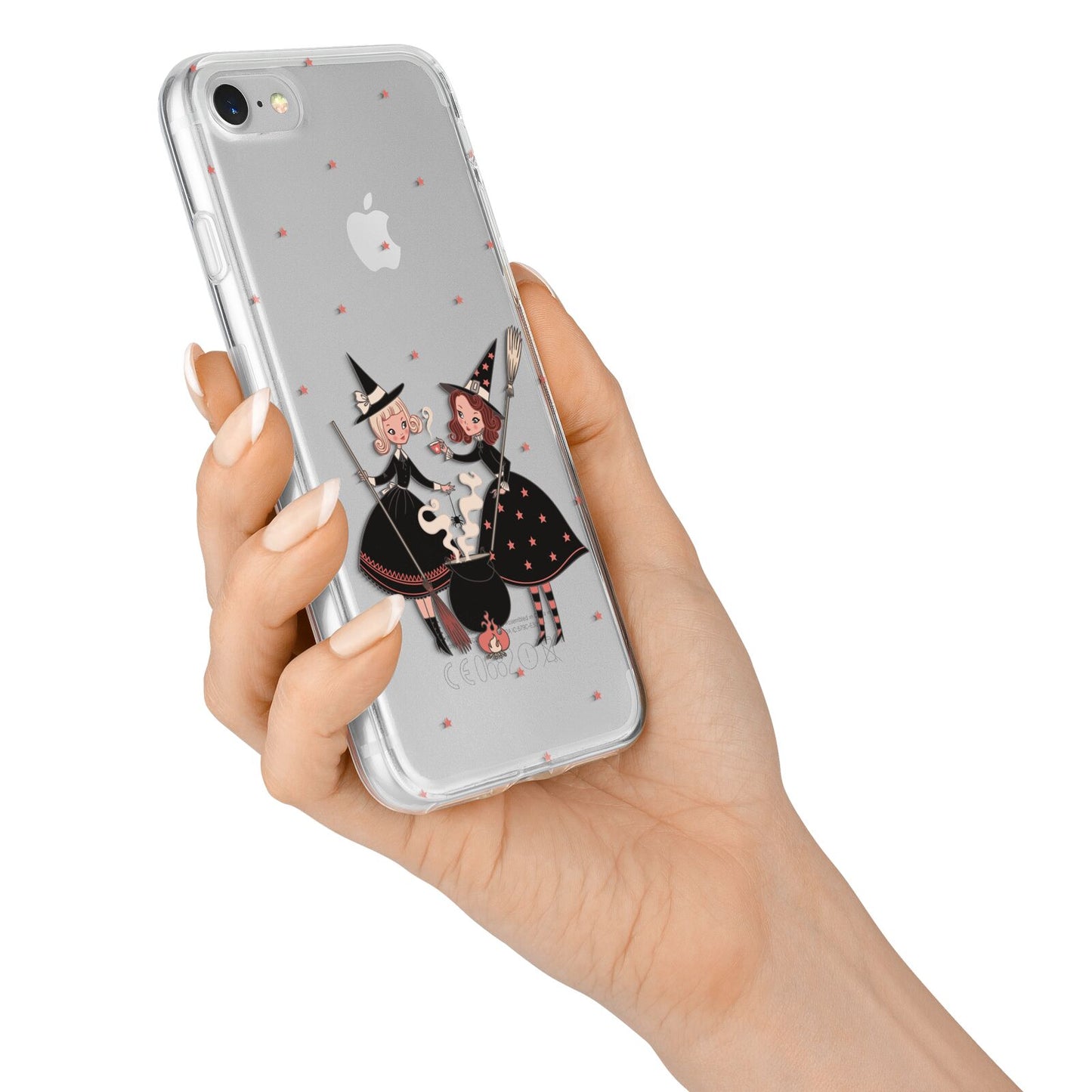 Cartoon Witch Girls iPhone 7 Bumper Case on Silver iPhone Alternative Image
