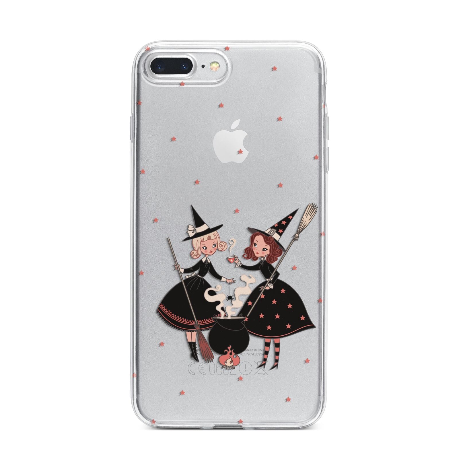 Cartoon Witch Girls iPhone 7 Plus Bumper Case on Silver iPhone
