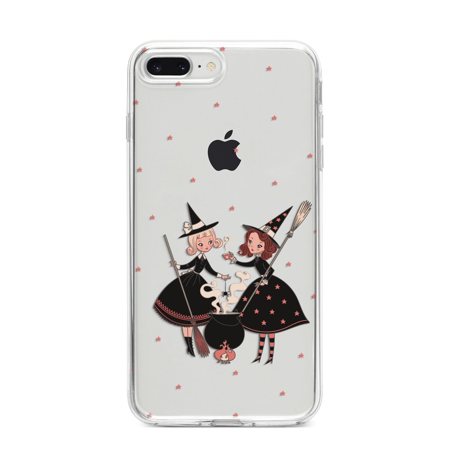 Cartoon Witch Girls iPhone 8 Plus Bumper Case on Silver iPhone