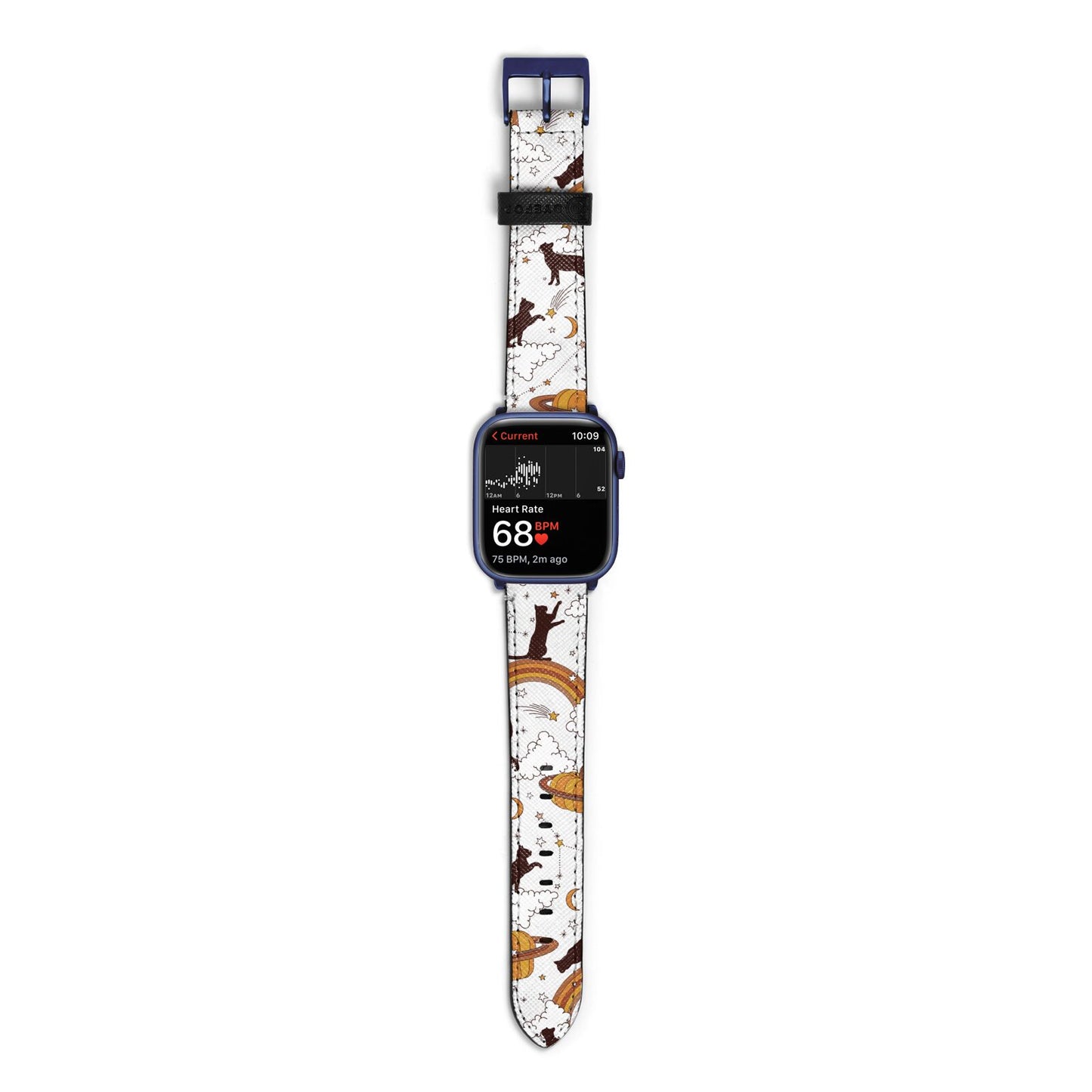 Cat Constellation Apple Watch Strap Size 38mm with Blue Hardware