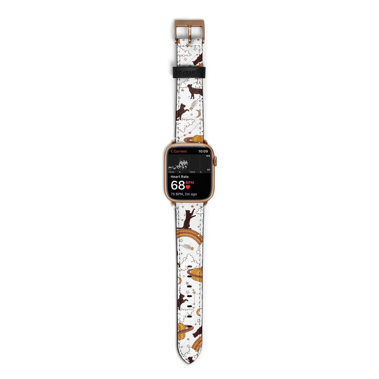 Cat Constellation Apple Watch Strap Size 38mm with Gold Hardware