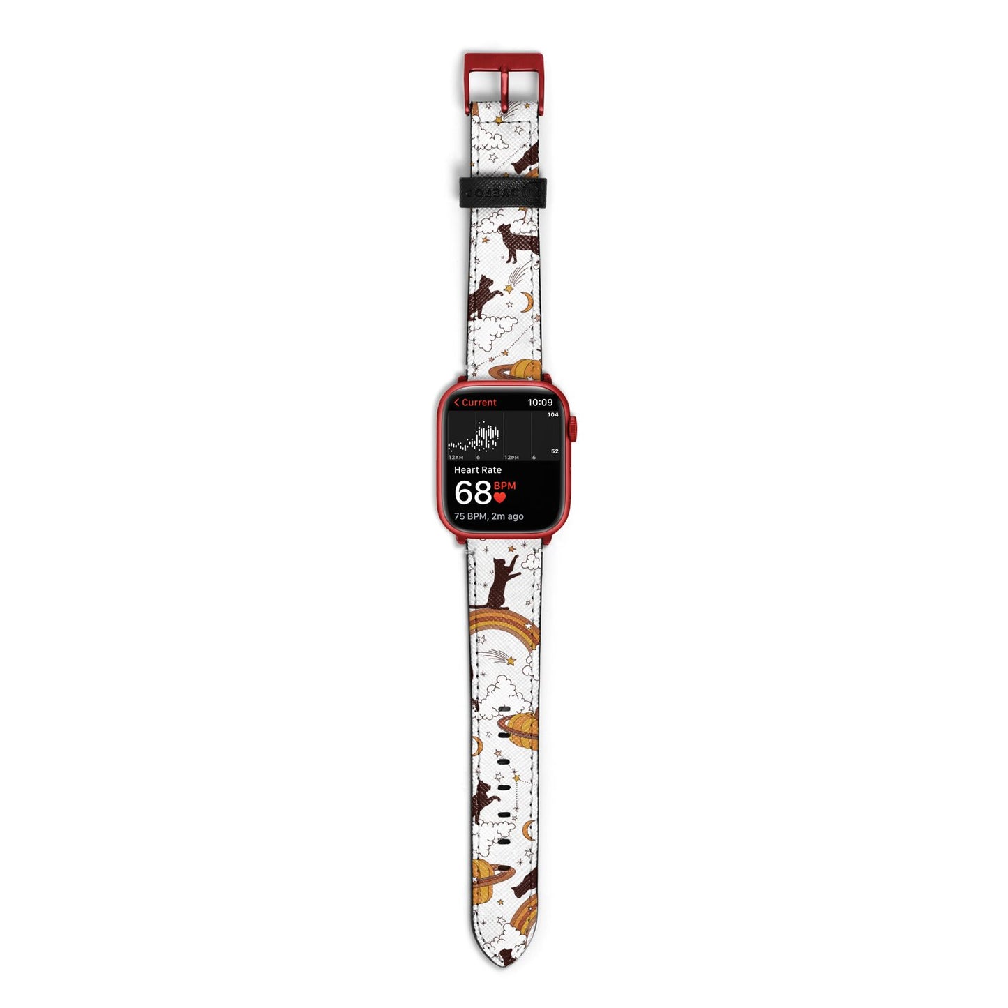 Cat Constellation Apple Watch Strap Size 38mm with Red Hardware