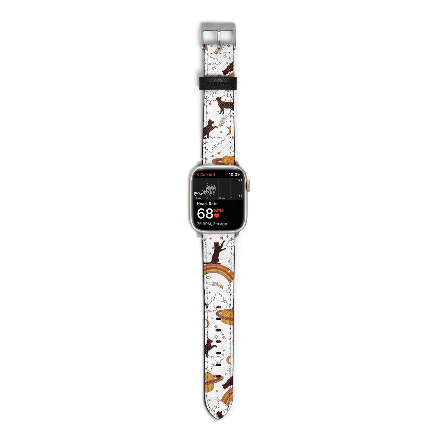 Cat Constellation Apple Watch Strap Size 38mm with Silver Hardware