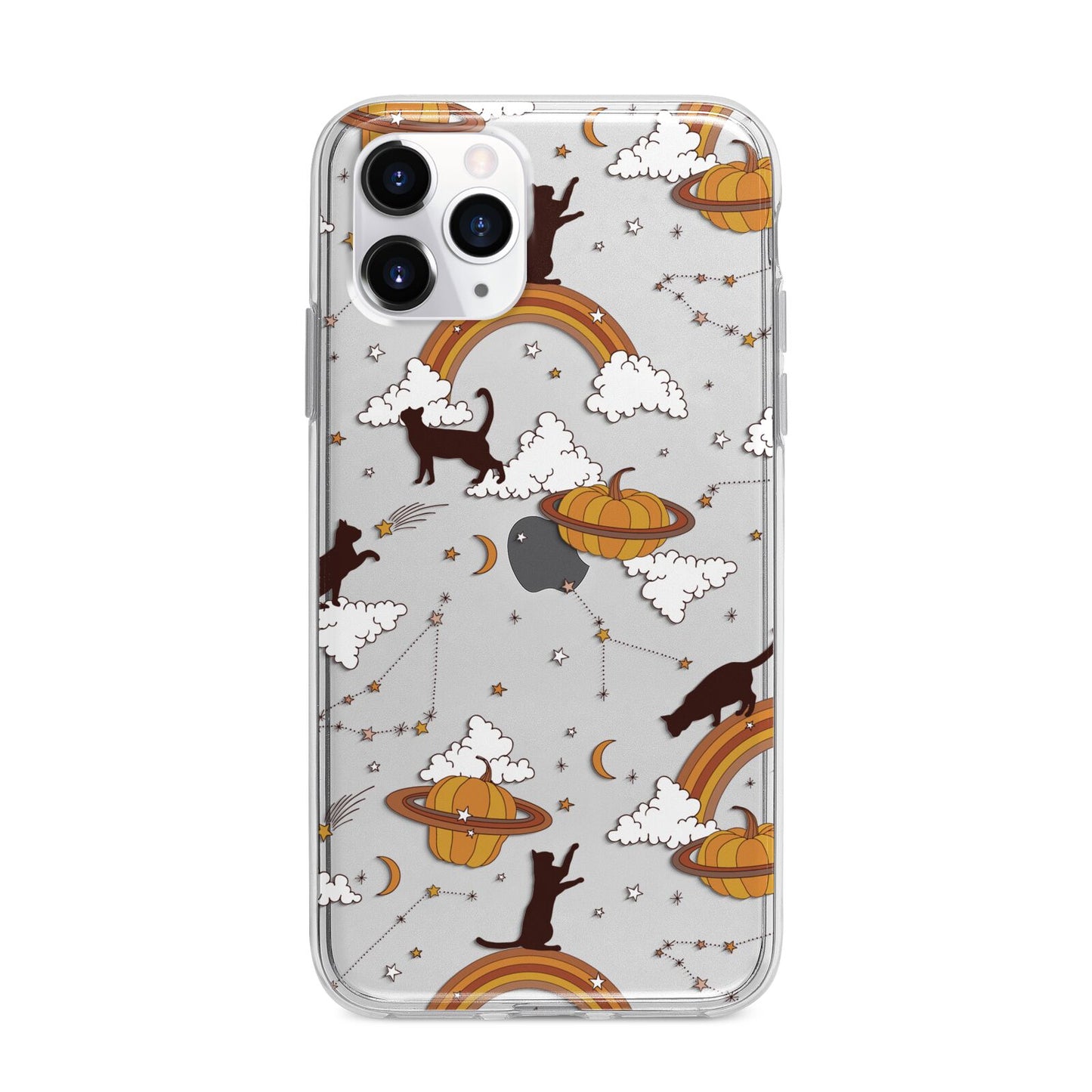 Cat Constellation Apple iPhone 11 Pro Max in Silver with Bumper Case
