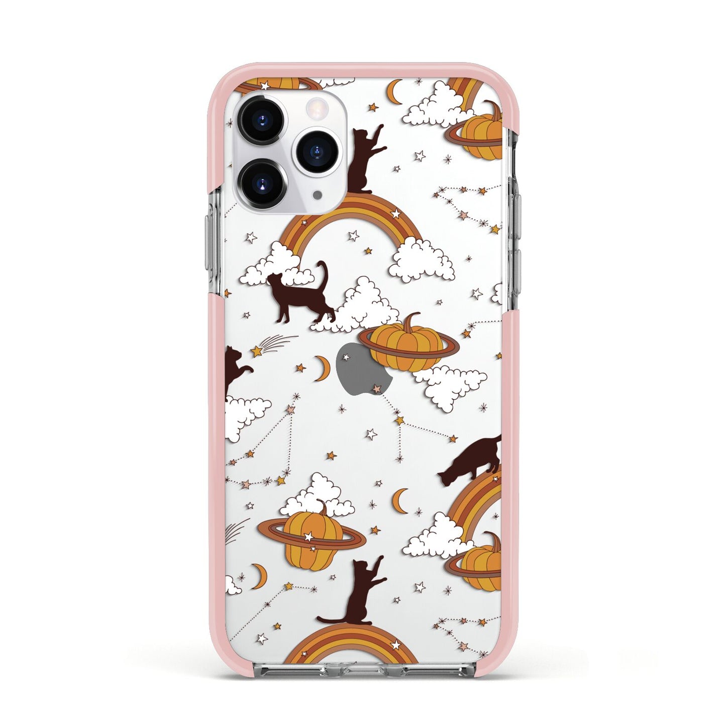 Cat Constellation Apple iPhone 11 Pro in Silver with Pink Impact Case
