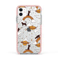 Cat Constellation Apple iPhone 11 in White with Pink Impact Case