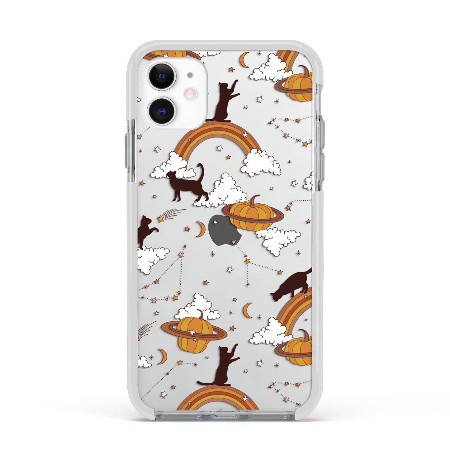Cat Constellation Apple iPhone 11 in White with White Impact Case