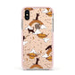 Cat Constellation Apple iPhone Xs Impact Case Pink Edge on Gold Phone
