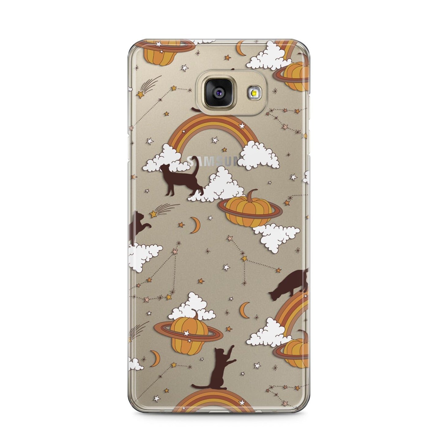 Cat Constellation Samsung Galaxy A5 2016 Case on gold phone