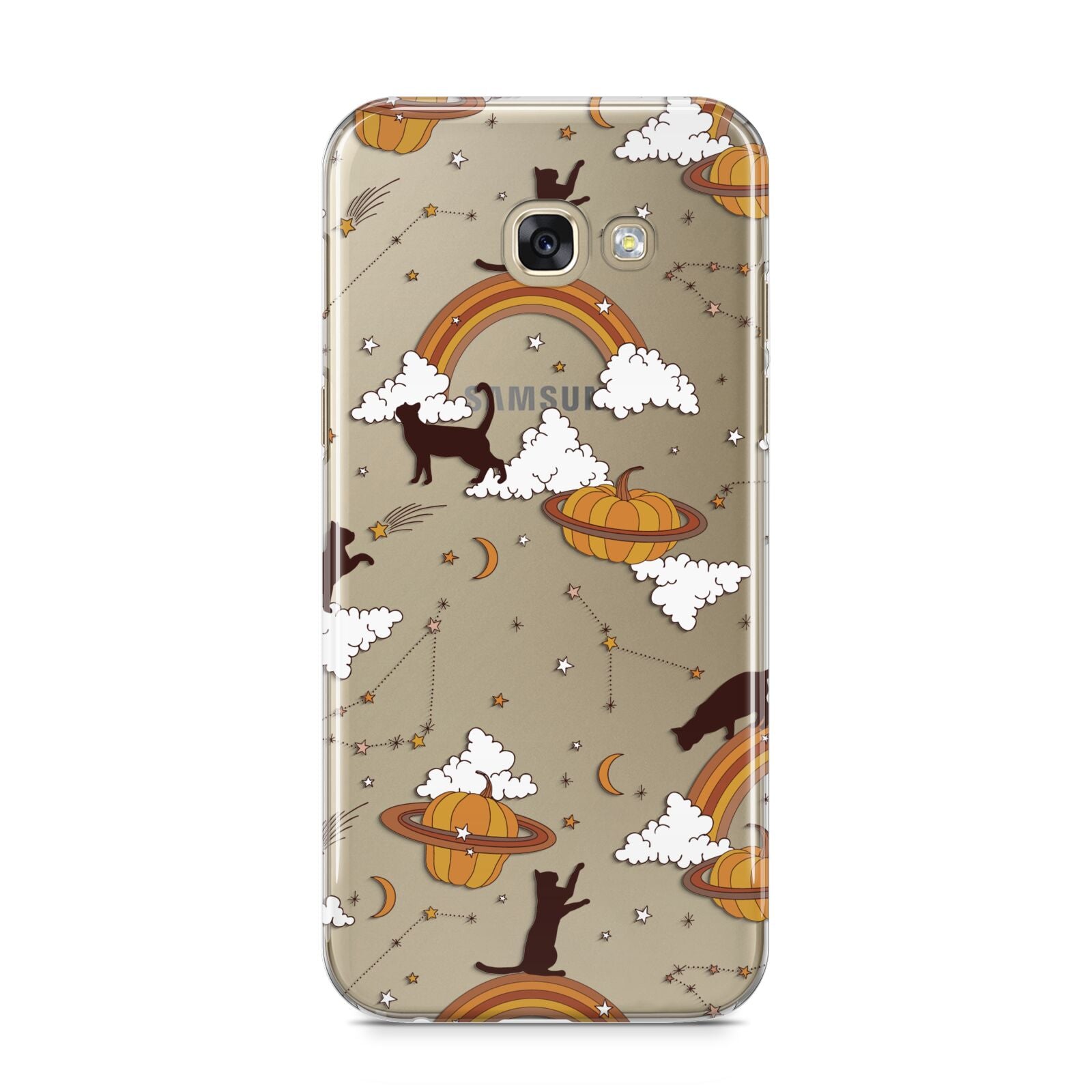 Cat Constellation Samsung Galaxy A5 2017 Case on gold phone