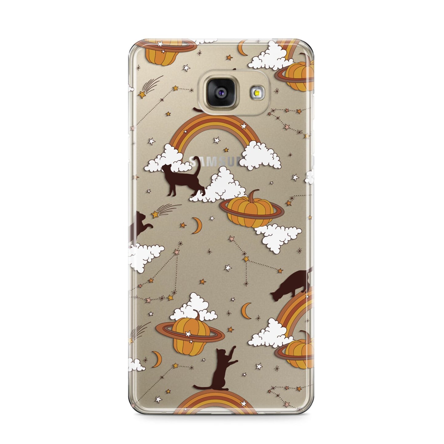 Cat Constellation Samsung Galaxy A9 2016 Case on gold phone