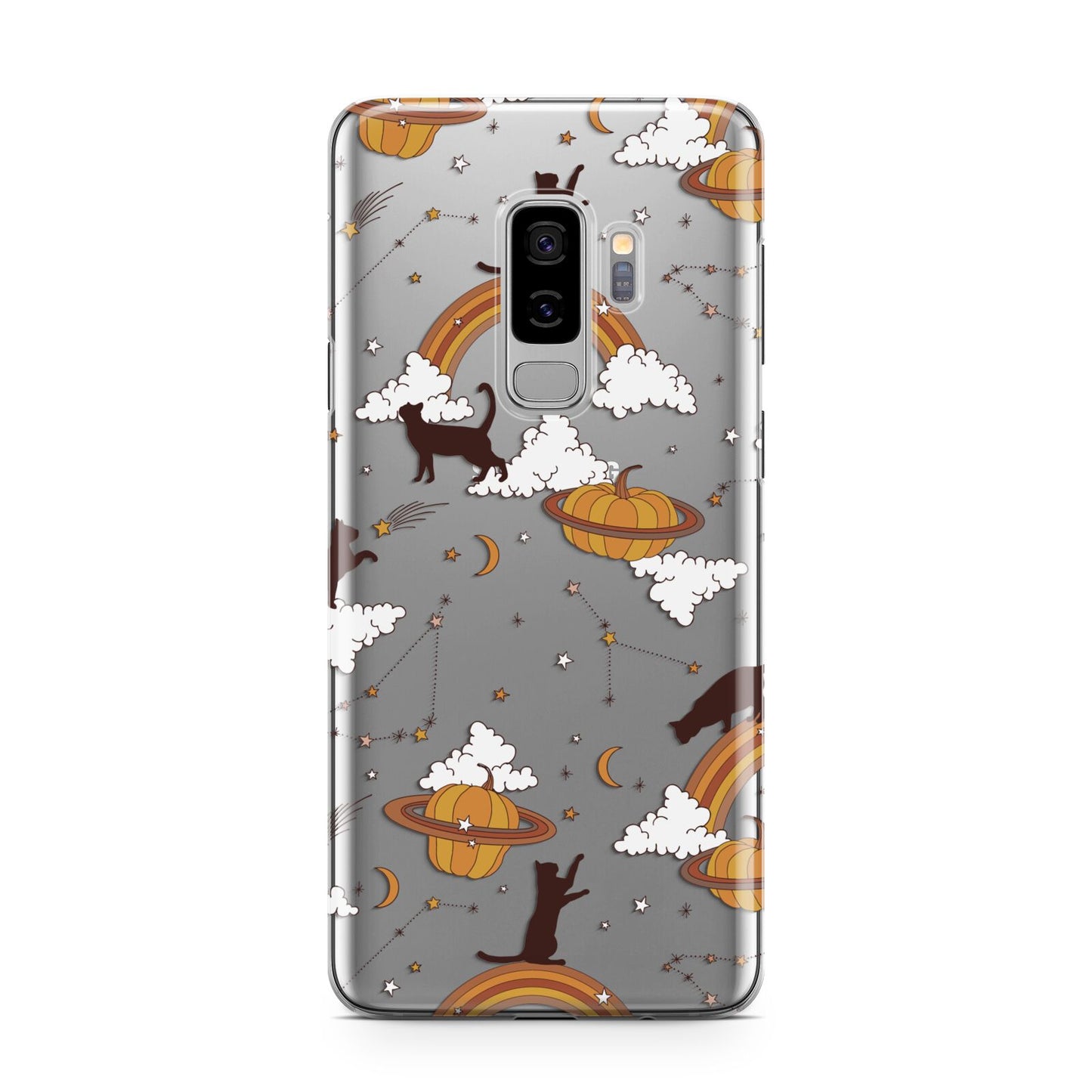 Cat Constellation Samsung Galaxy S9 Plus Case on Silver phone