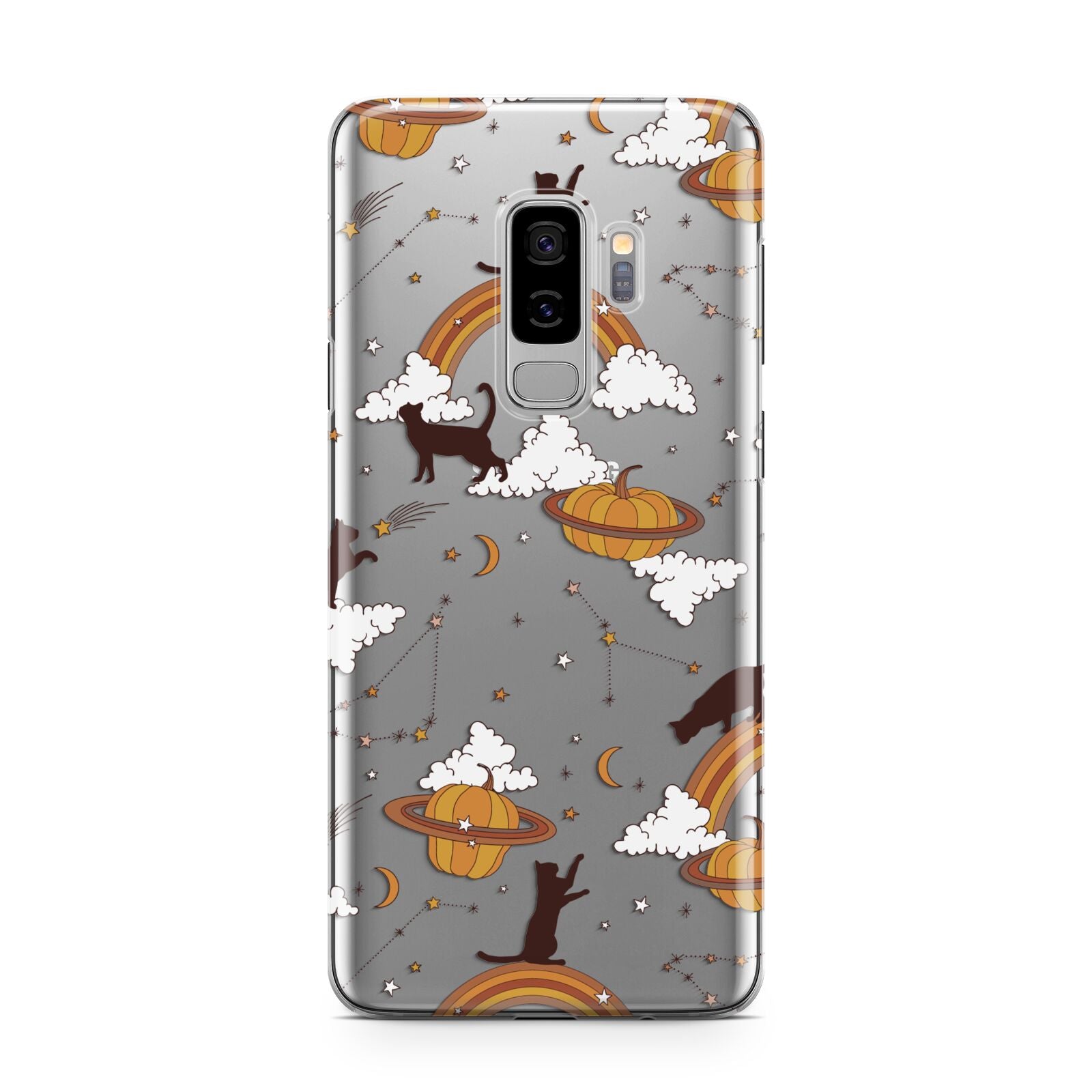 Cat Constellation Samsung Galaxy S9 Plus Case on Silver phone