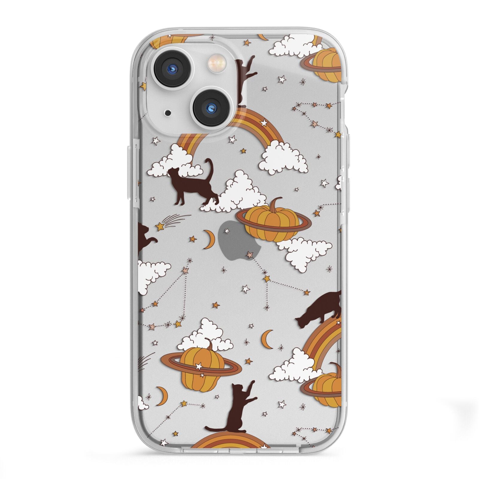 Cat Constellation iPhone 13 Mini TPU Impact Case with White Edges