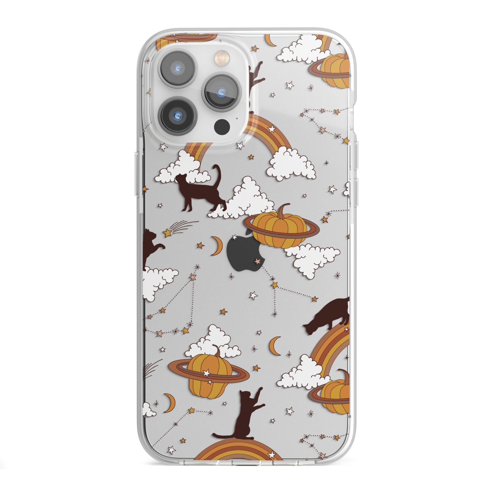 Cat Constellation iPhone 13 Pro Max TPU Impact Case with White Edges
