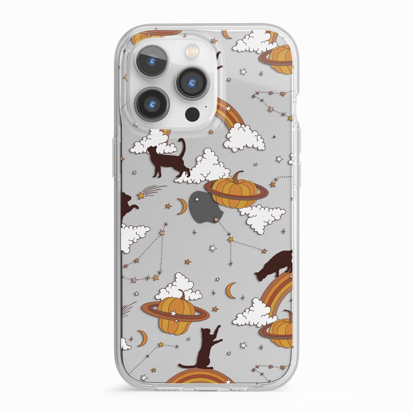 Cat Constellation iPhone 13 Pro TPU Impact Case with White Edges