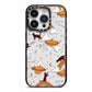 Cat Constellation iPhone 14 Pro Black Impact Case on Silver phone