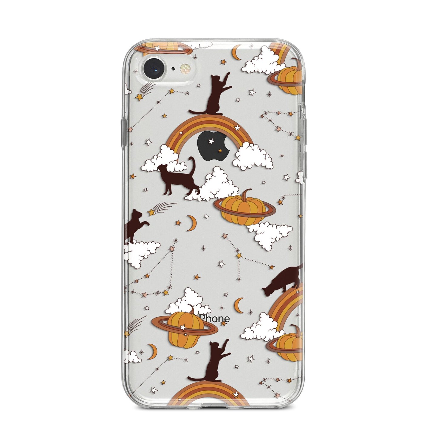 Cat Constellation iPhone 8 Bumper Case on Silver iPhone